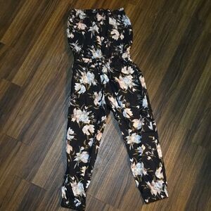 Talula Black and White Floral Jumpsuit with Sleeveless Design